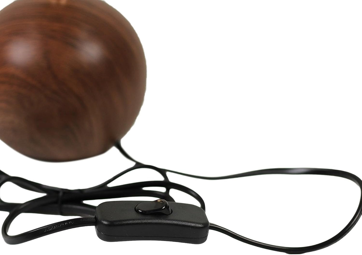 Merello Ceramic Globe Table Lamp – Walnut Base, Beige Shade