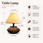 Merello Farmhouse Ceramic Table Lamp – Black Base, Linen Shade