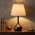 Merello Touch Bedside Table Lamp – 3-Way Dimmable with Fabric Shade
