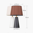Merello Modern Bedside Table Lamp – Linen Shade, Black Metal Base