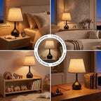 Merello Touch Bedside Table Lamp – 3-Way Dimmable with Fabric Shade